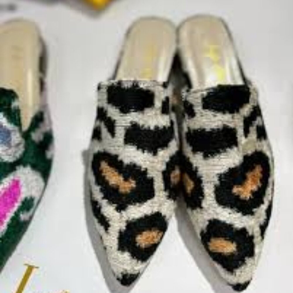 SVI149 Leopard Silky Velvet Slides by Ayca Designs